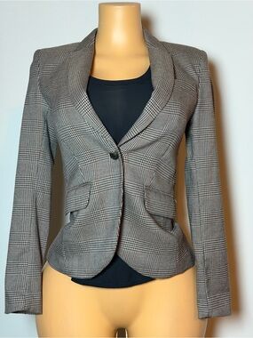 H&M Glen Plaid Fitted Blazer